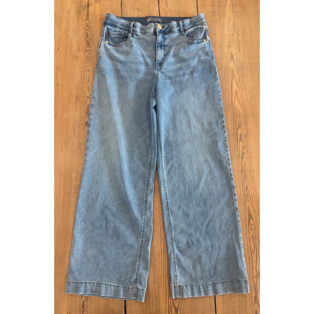 Wit & Wisdom Wide Leg High waisted Jeans Light Wash Blue Denim Womens 14